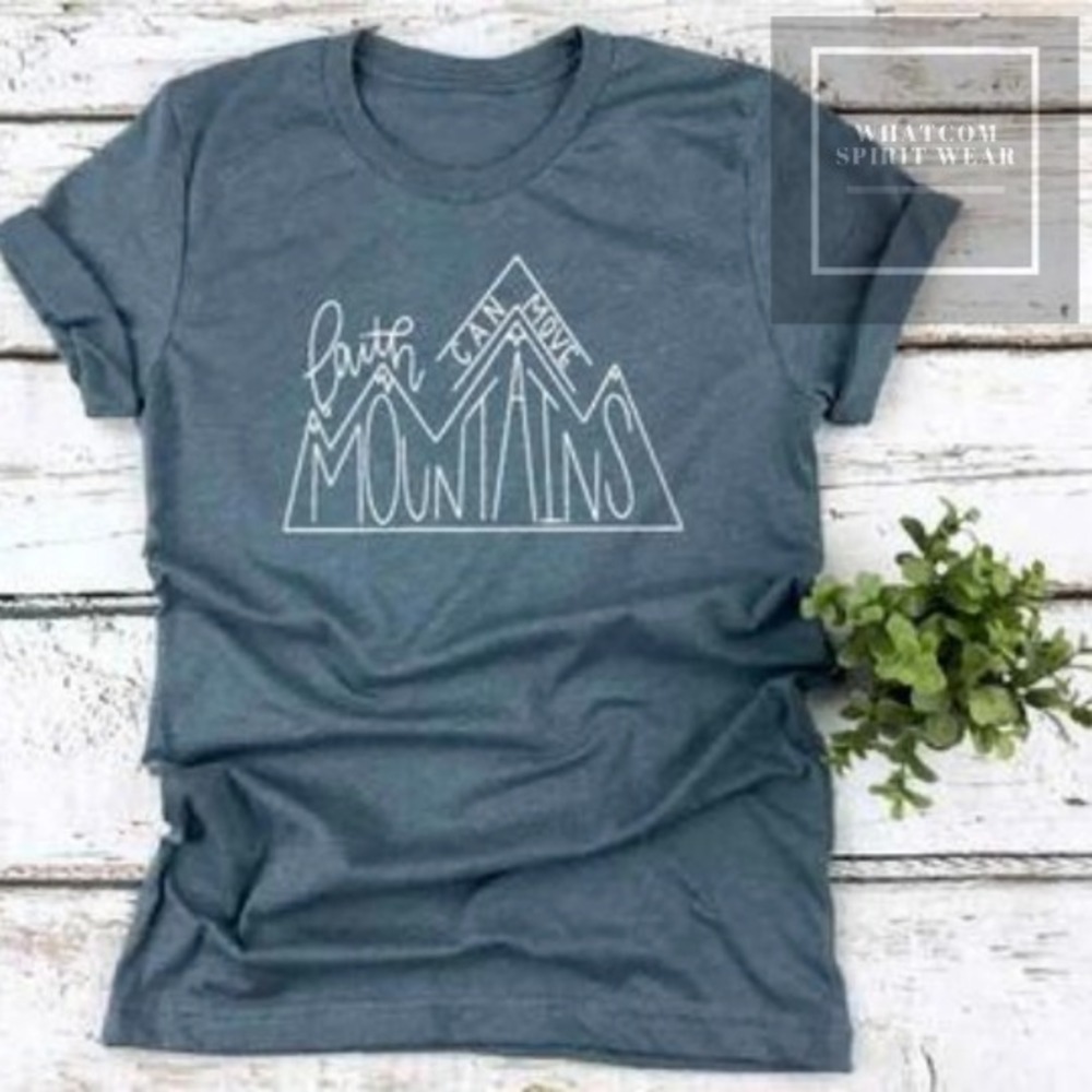 Faith Can Move Mountains T-Shirt Adult Small Bella And Canvas Tee Prayer Amen 35 - Picture 1 of 2